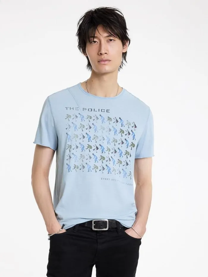 Graphic Tees Men John Varvatos THE POLICE BAND TEE Cement Wht