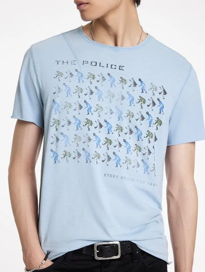 Graphic Tees Men John Varvatos THE POLICE BAND TEE Cement Wht