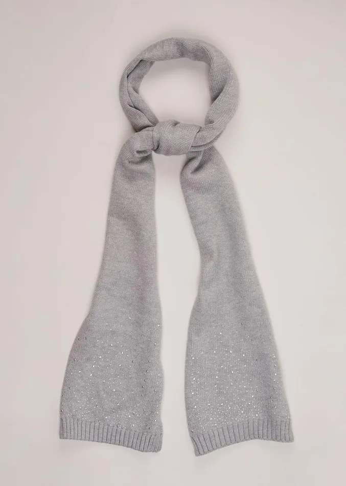 Grey Sparkly Scarf Pale Grey Women Phase Eight Scarves
