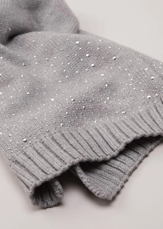 Grey Sparkly Scarf Pale Grey Women Phase Eight Scarves