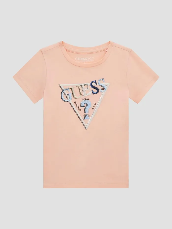 GUESS Baby Girl 0 24M Eco Signature Triangle Tee 3M7 Pink 8211 Kids