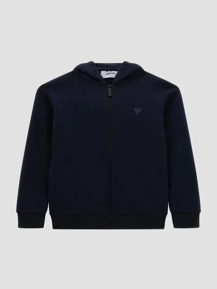 GUESS Big Boy 7 14 Eco Signature Zip Hoodie 816 Blue 8211 Kids