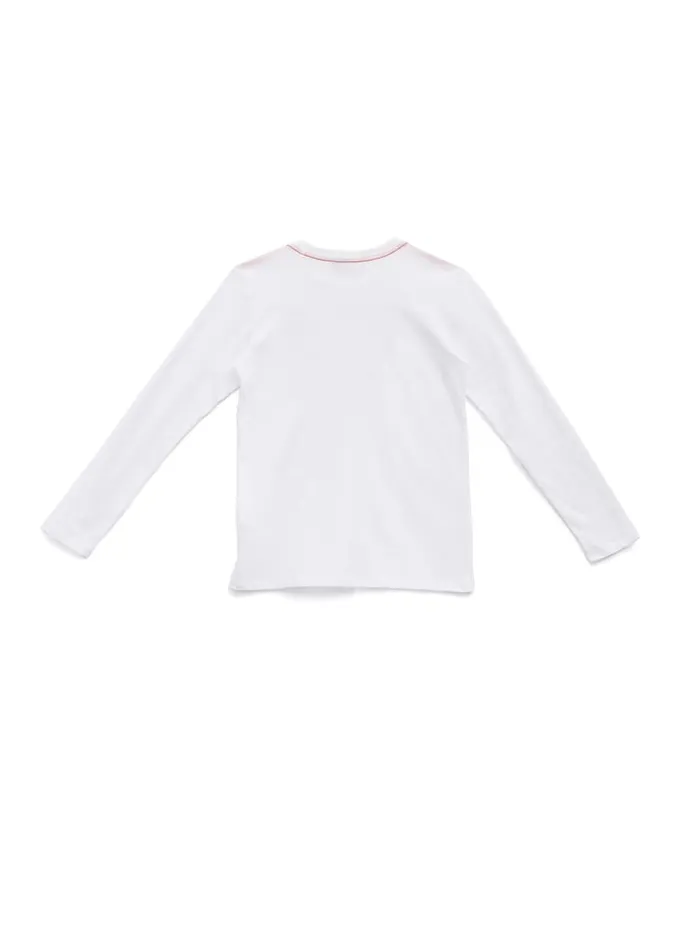 GUESS Big Boy 7 14 LongSleeve Logo Tee 714 White 8211 Kids