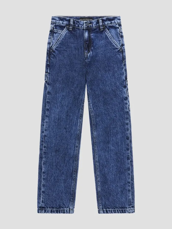 GUESS Big Boy 7 14 Rigid Denim Worker Pants 718 Blue 8211 Kids