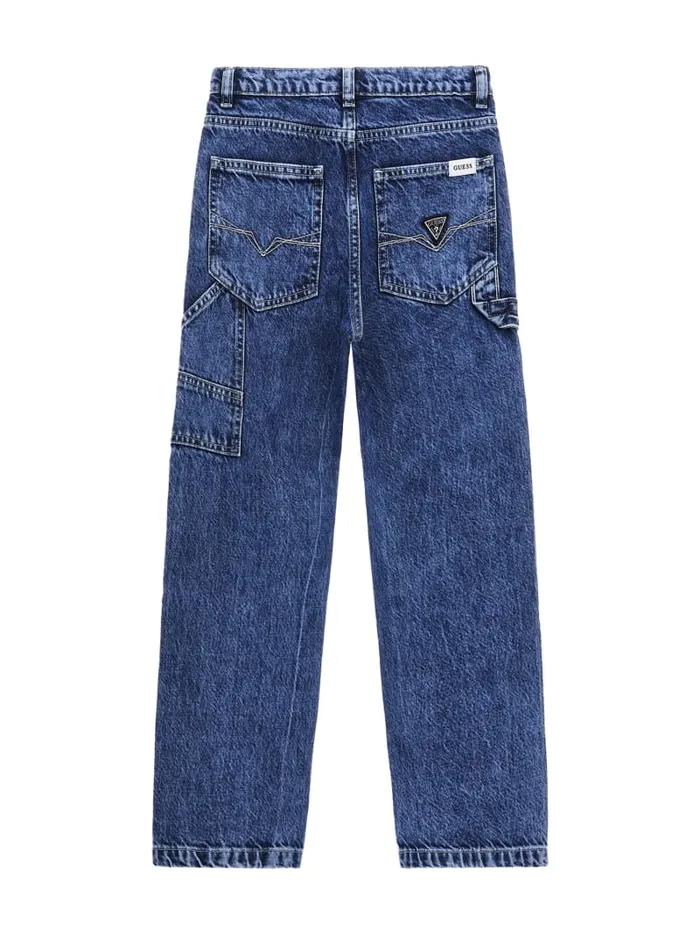 GUESS Big Boy 7 14 Rigid Denim Worker Pants 718 Blue 8211 Kids