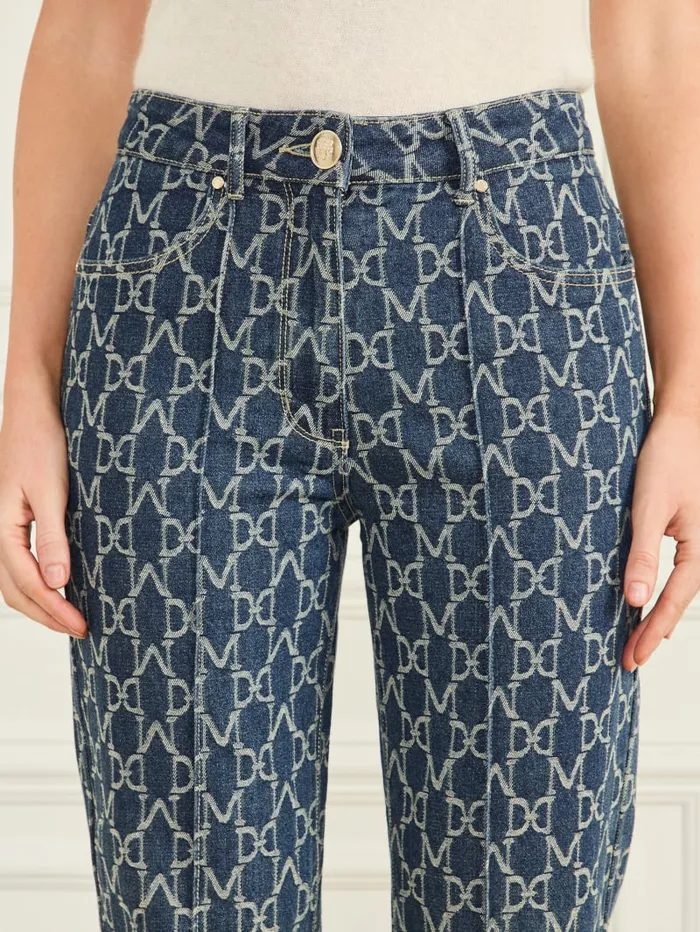 GUESS Bottoms Bea Monogram Denim Pant Blue 8211 Women