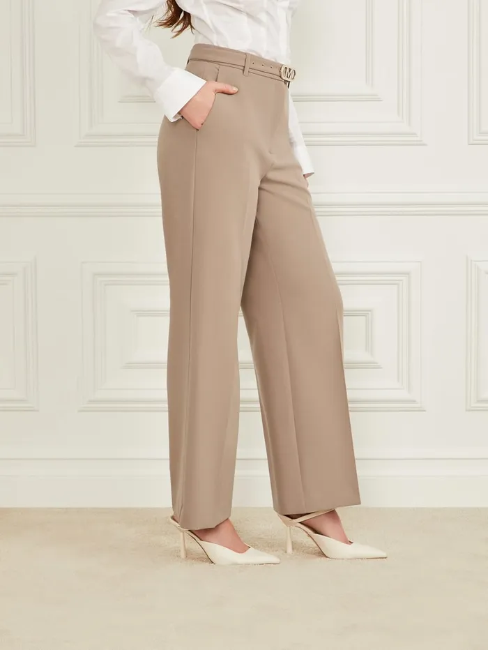 GUESS Bottoms Celia StraightLeg Pant Beige 8211 Women