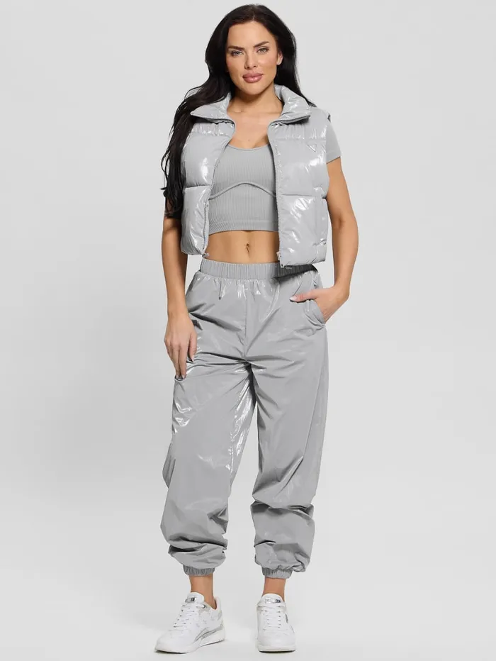 GUESS Bottoms Chris Nylon Jogger Pants Gray 8211 Women