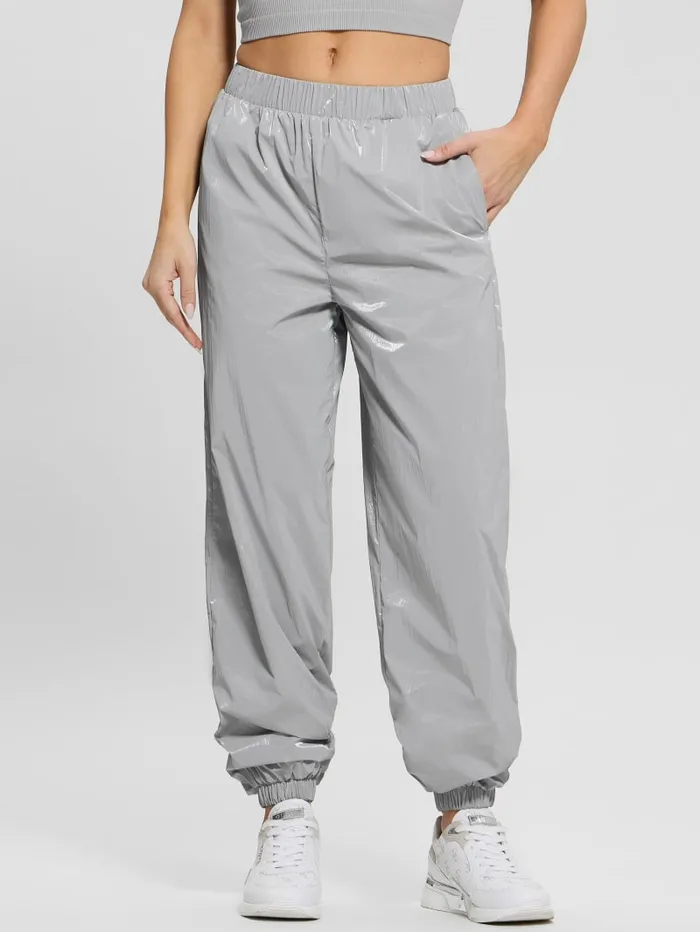 GUESS Bottoms Chris Nylon Jogger Pants Gray 8211 Women