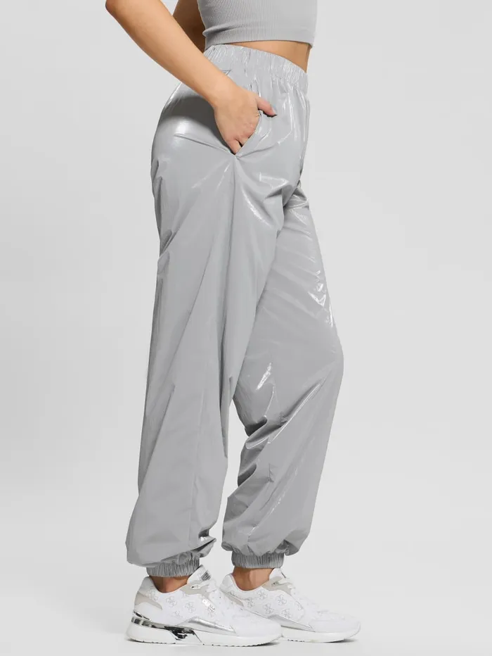 GUESS Bottoms Chris Nylon Jogger Pants Gray 8211 Women
