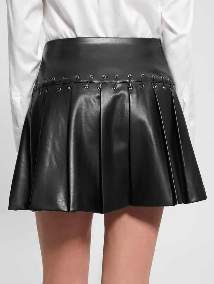 GUESS Bottoms Kamilia FauxLeather Pleated Skirt Black 8211 Women