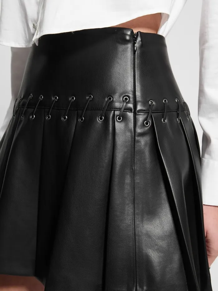 GUESS Bottoms Kamilia FauxLeather Pleated Skirt Black 8211 Women