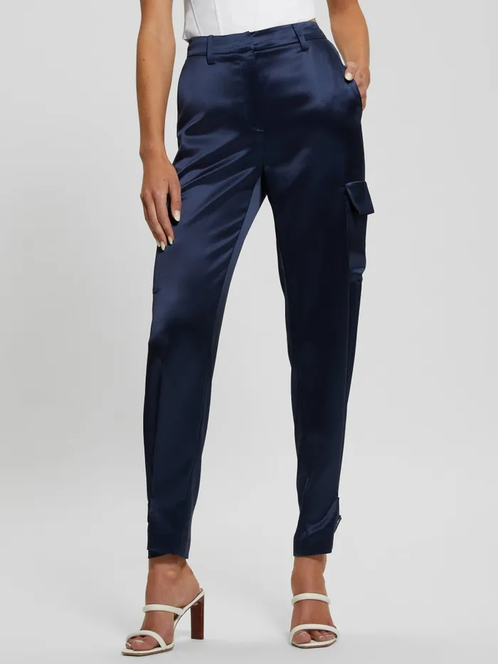 GUESS Bottoms Marzia Satin Joggers Blue 8211 Women