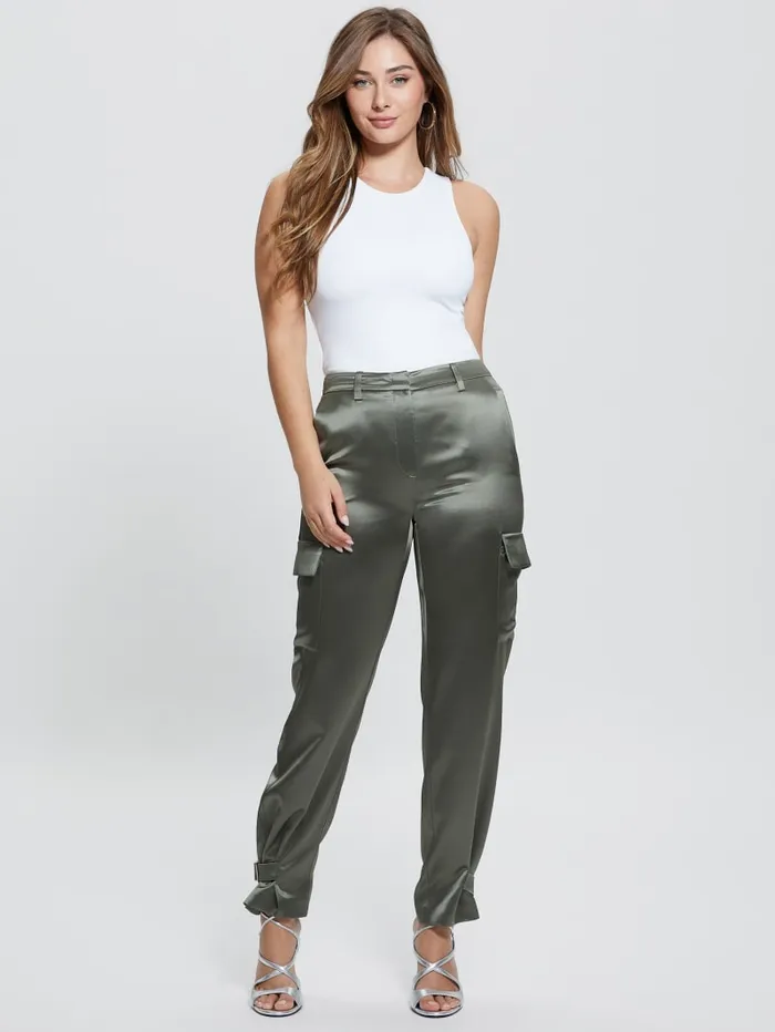 GUESS Bottoms Marzia Satin Joggers Blue 8211 Women