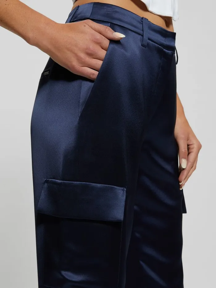 GUESS Bottoms Marzia Satin Joggers Blue 8211 Women