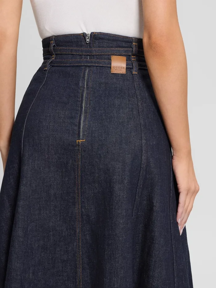 GUESS Bottoms Pam Belted Midi Denim Skirt Blue 8211 Women