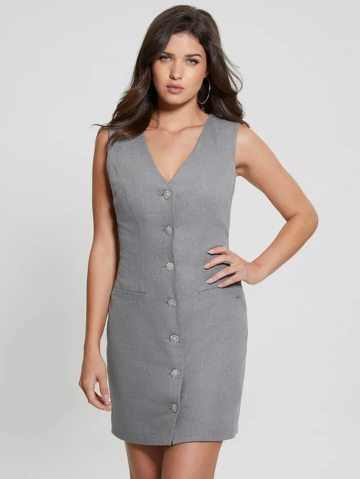 GUESS Dresses and Jumpsuits Eco Doris Buttoned Dress Gray 8211 Women