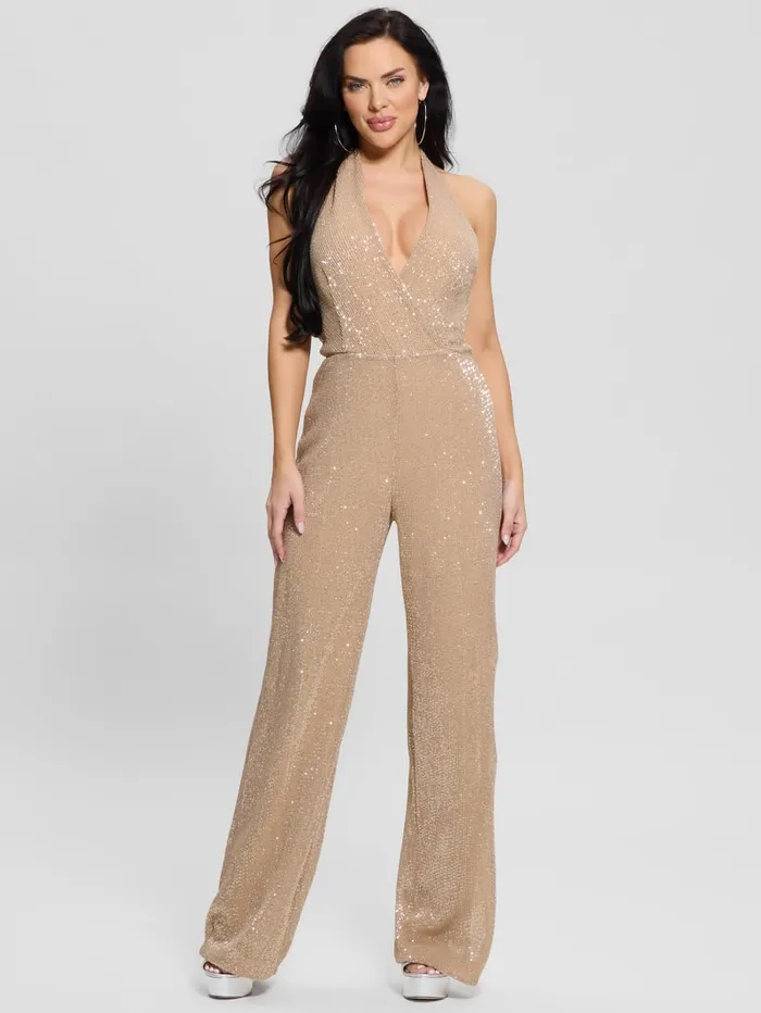 GUESS Dresses and Jumpsuits Suvi Sequin Jumpsuit Gold 8211 Women
