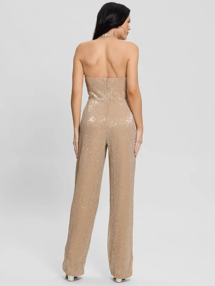 GUESS Dresses and Jumpsuits Suvi Sequin Jumpsuit Gold 8211 Women