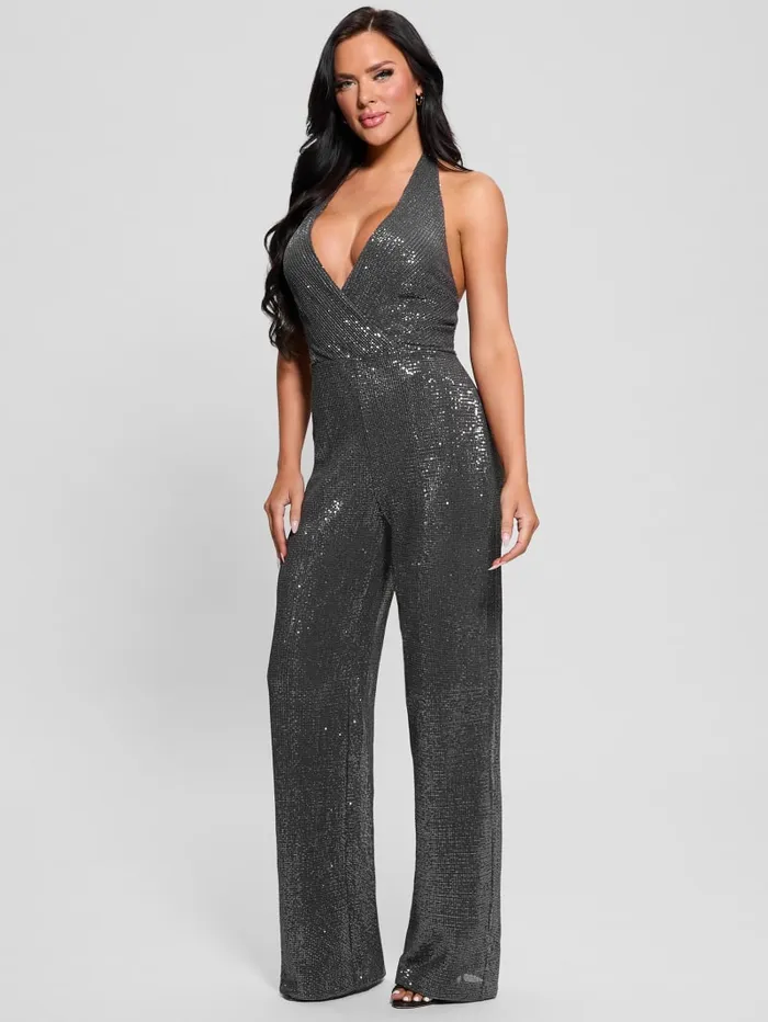 GUESS Dresses and Jumpsuits Suvi Sequin Jumpsuit Gold 8211 Women
