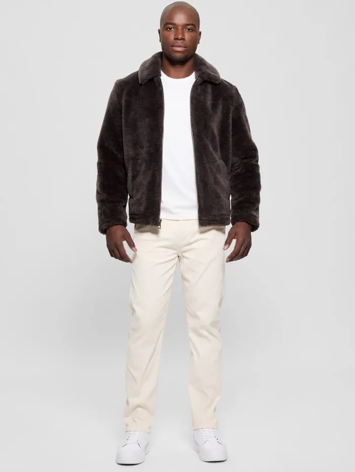 GUESS Featured Styles Eco Teddy Sherpa Jacket Beige 8211 Men