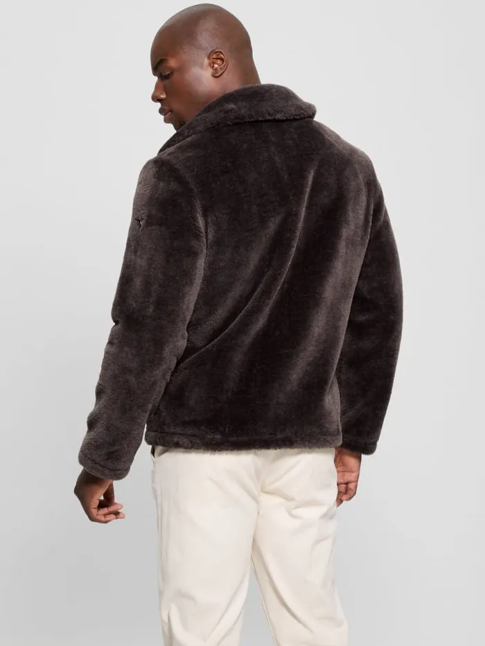 GUESS Featured Styles Eco Teddy Sherpa Jacket Beige 8211 Men