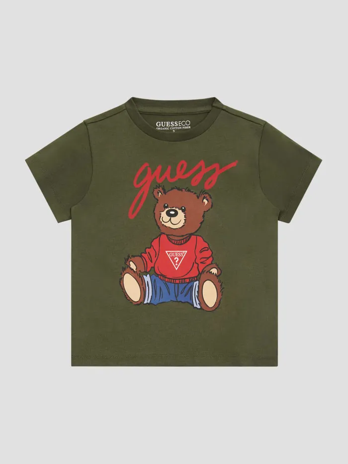 GUESS Guess Eco Eco Bear Logo Tee 3M7 Green 8211 Men