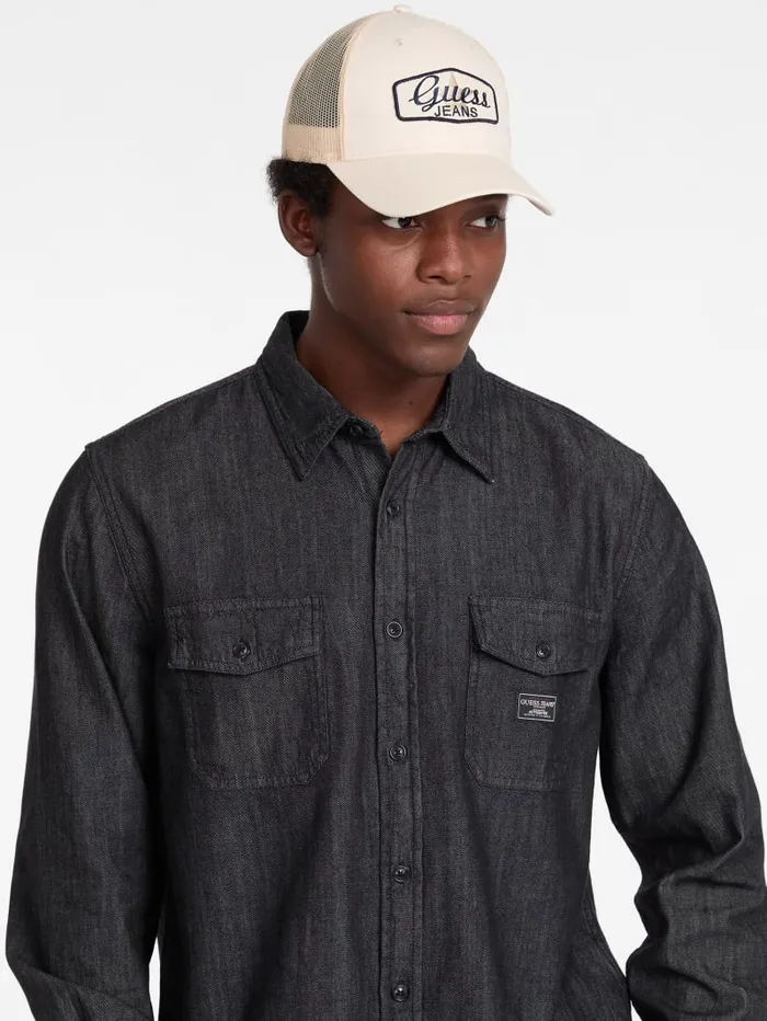 GUESS Hats and Scarves Eco Trucker Hat White 8211 Men