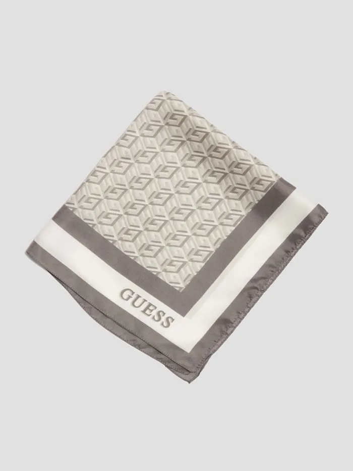 GUESS Hats and Scarves G Cube Silk Scarf White 8211 Women
