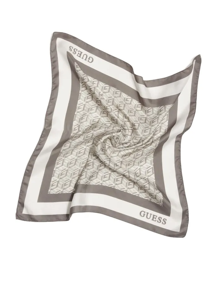 GUESS Hats and Scarves G Cube Silk Scarf White 8211 Women GUESS Hats and Scarves G Cube Silk Scarf White 8211 Women
