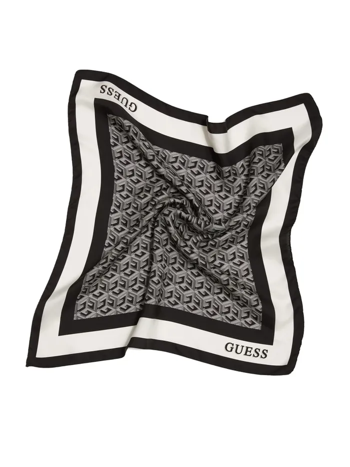 GUESS Hats and Scarves G Cube Silk Scarf White 8211 Women GUESS Hats and Scarves G Cube Silk Scarf White 8211 Women