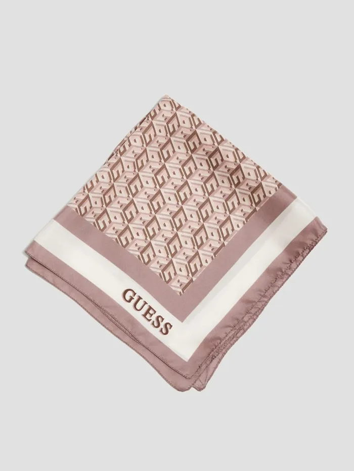 GUESS Hats and Scarves G Cube Silk Scarf White 8211 Women GUESS Hats and Scarves G Cube Silk Scarf White 8211 Women