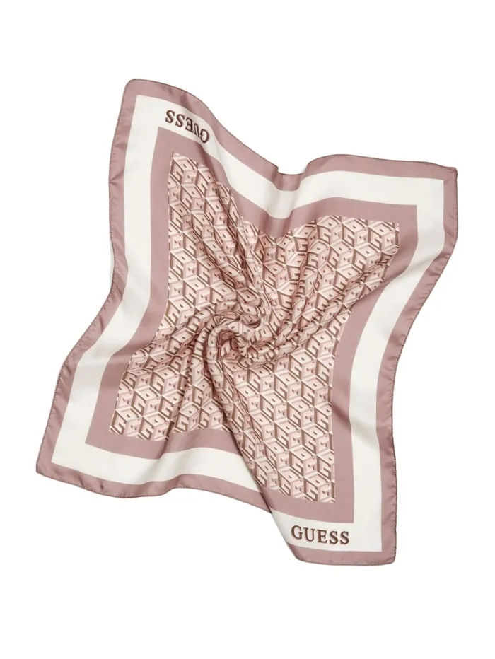 GUESS Hats and Scarves G Cube Silk Scarf White 8211 Women GUESS Hats and Scarves G Cube Silk Scarf White 8211 Women