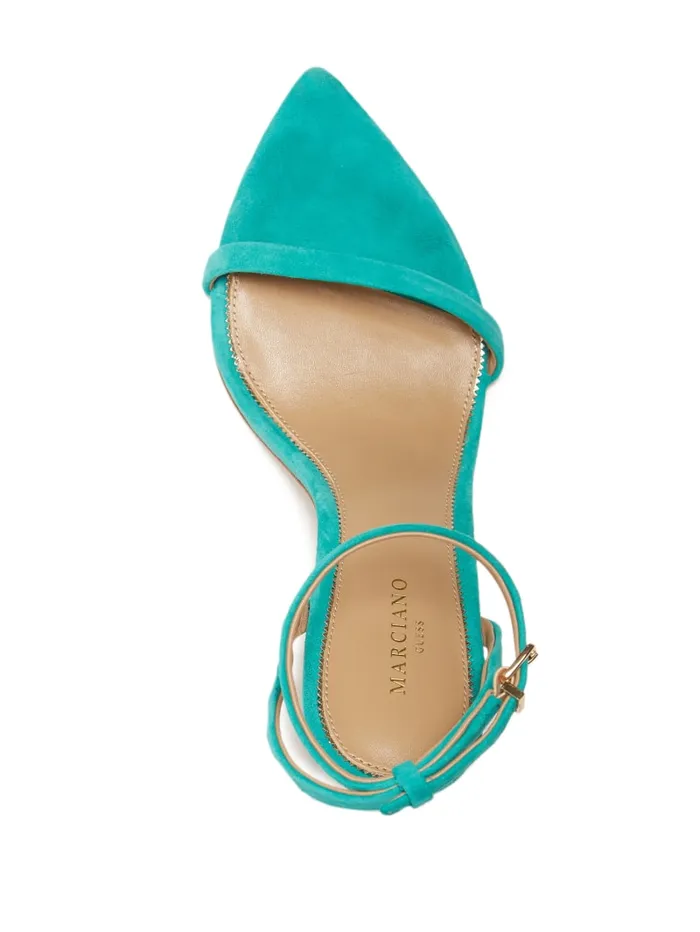 GUESS Heels Elsa Suede Sandal Green 8211 Unisex