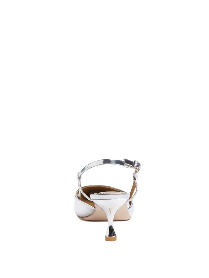 GUESS Heels Jen Metallic Kitten Heels Silver 8211 Unisex