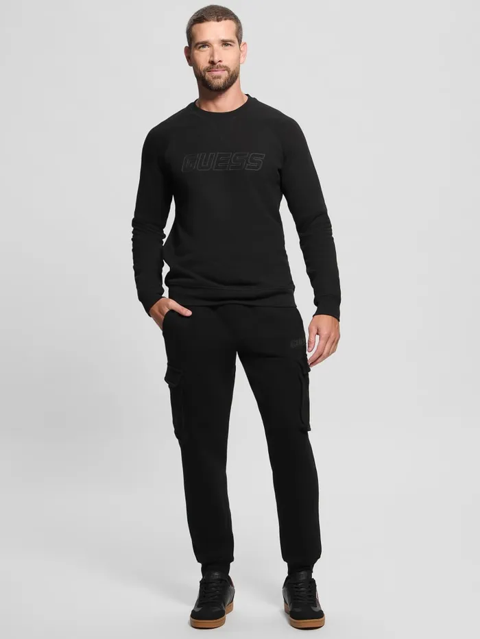 GUESS Hoodies and Sweaters Eco Aldwin Crewneck Sweatshirt Green 8211 Men