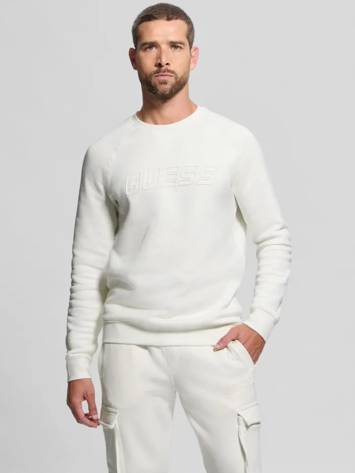 GUESS Hoodies and Sweaters Eco Aldwin Crewneck Sweatshirt Green 8211 Men