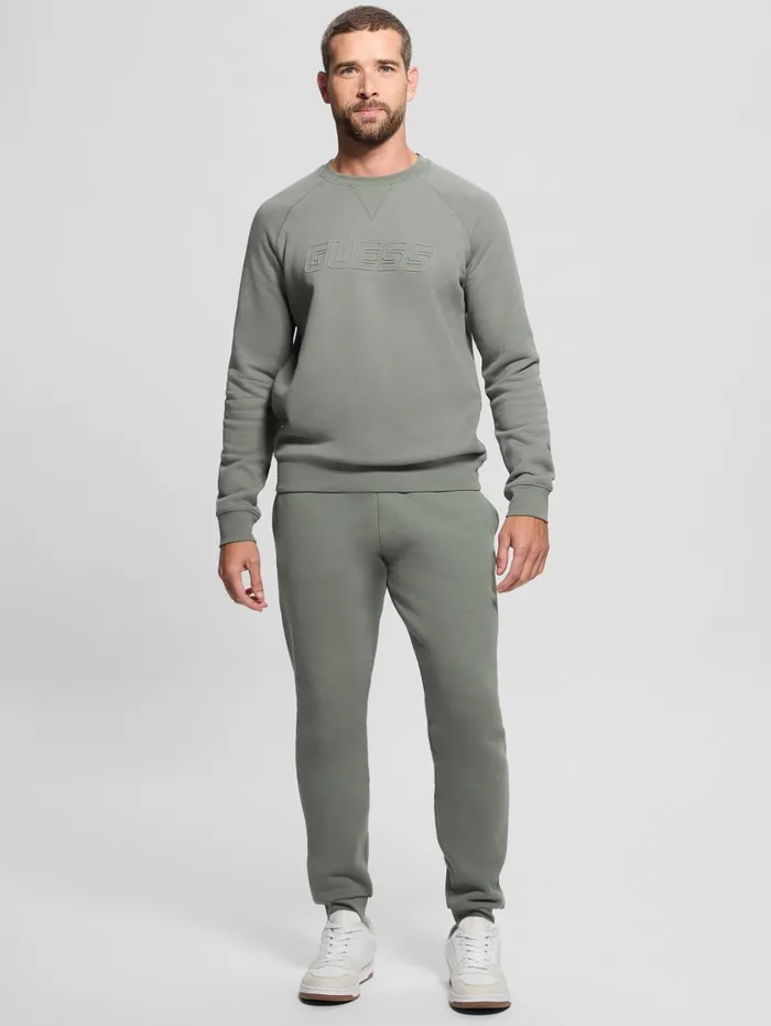 GUESS Hoodies and Sweaters Eco Aldwin Crewneck Sweatshirt Green 8211 Men