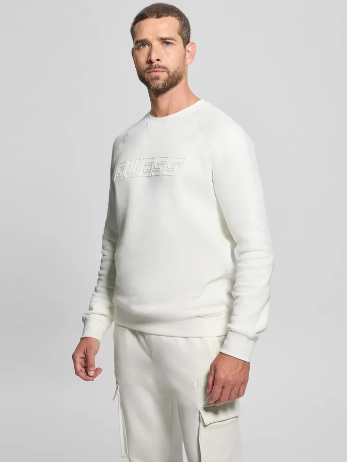 GUESS Hoodies and Sweaters Eco Aldwin Crewneck Sweatshirt Green 8211 Men