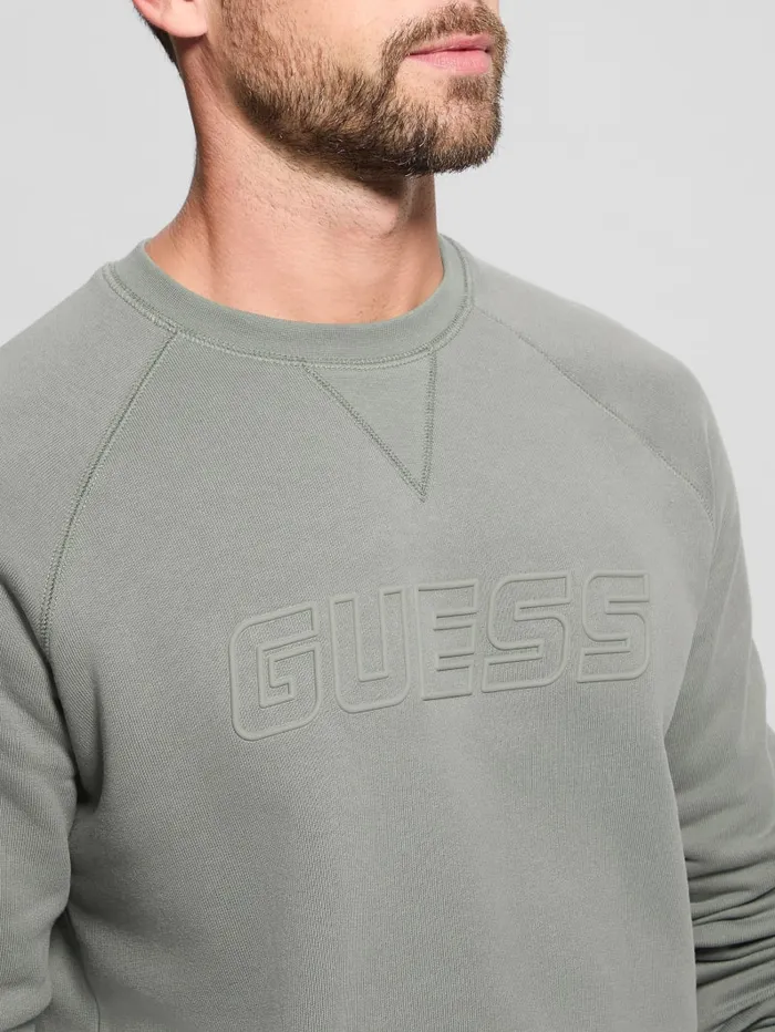 GUESS Hoodies and Sweaters Eco Aldwin Crewneck Sweatshirt Green 8211 Men