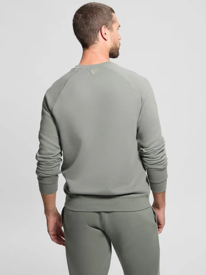 GUESS Hoodies and Sweaters Eco Aldwin Crewneck Sweatshirt Green 8211 Men