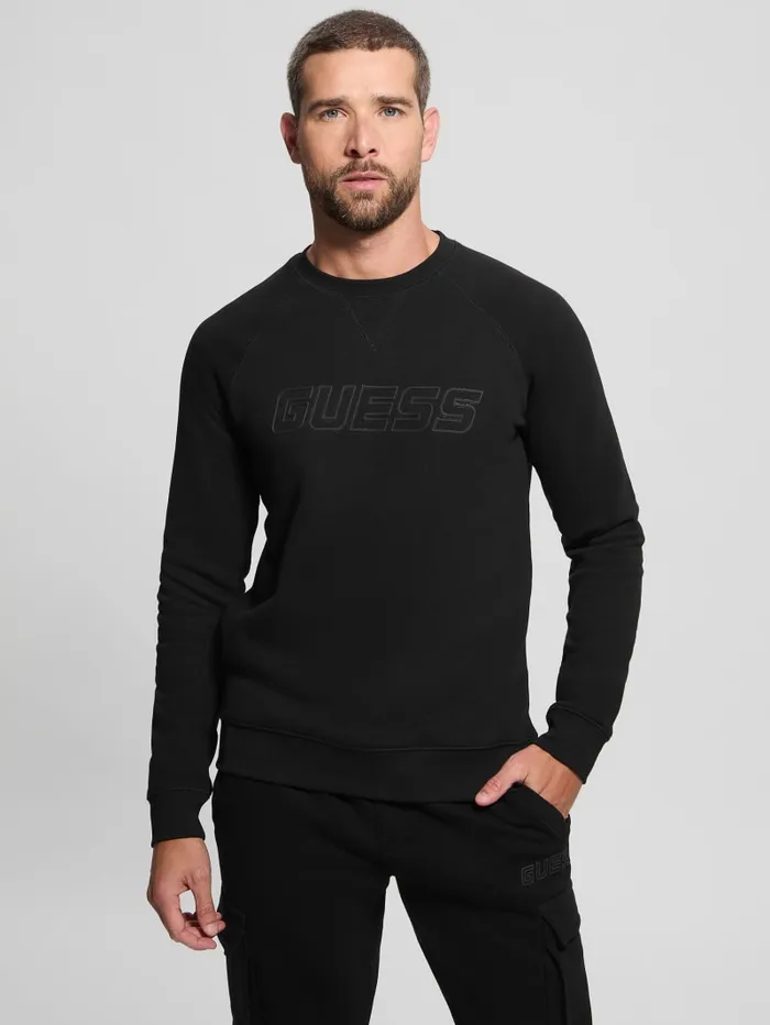 GUESS Hoodies and Sweaters Eco Aldwin Crewneck Sweatshirt Green 8211 Men