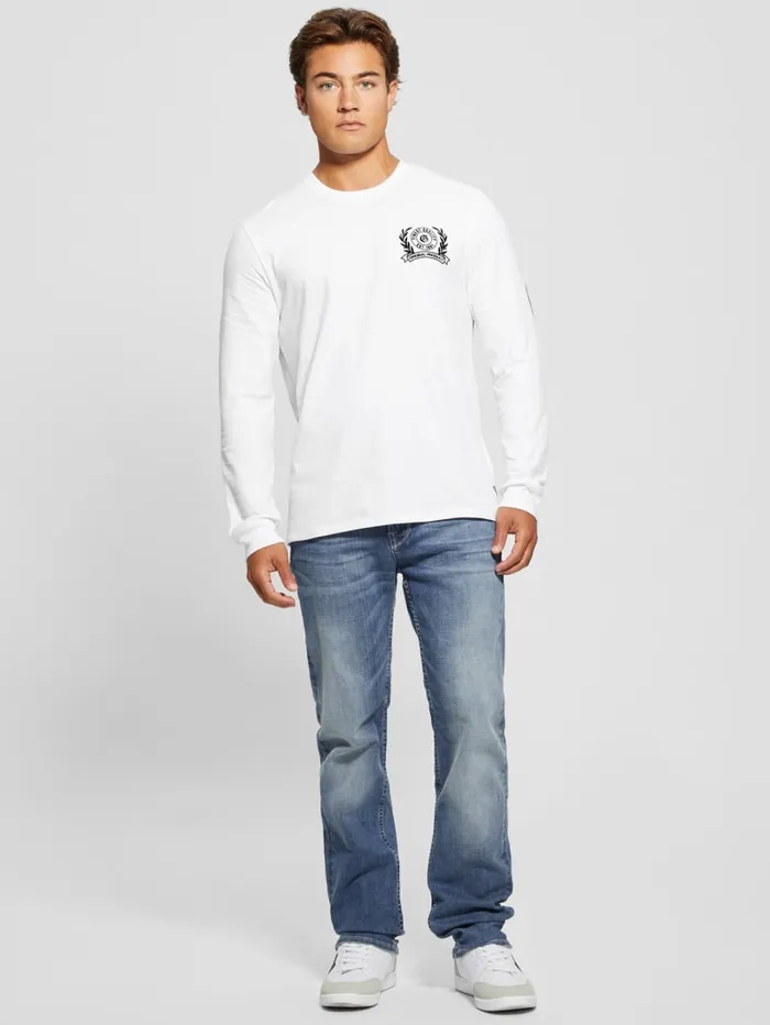 GUESS Hoodies and Sweaters Eco Crest Logo Crewneck Beige 8211 Men