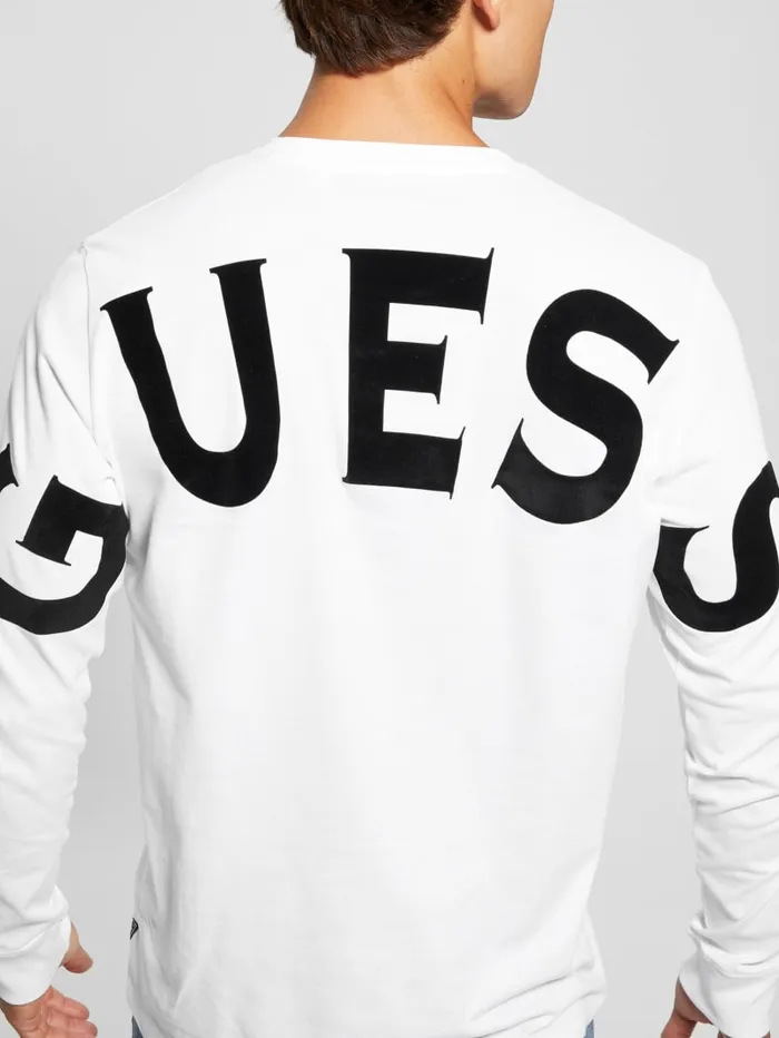 GUESS Hoodies and Sweaters Eco Crest Logo Crewneck Beige 8211 Men
