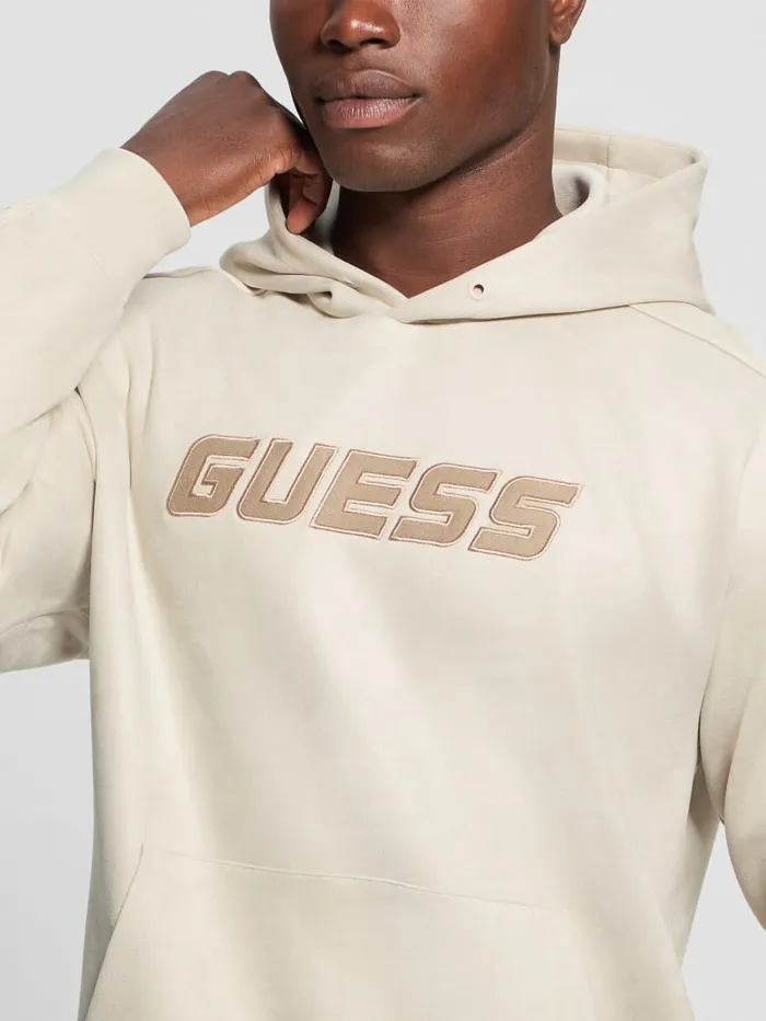 GUESS Hoodies and Sweaters Eco Mojo Signature Hoodie Beige 8211 Men