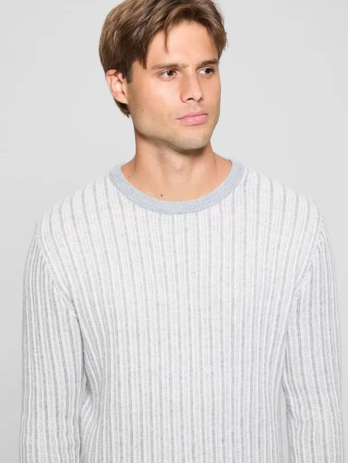 GUESS Hoodies and Sweaters Emmanuel Ribbed Sweater Beige 8211 Men