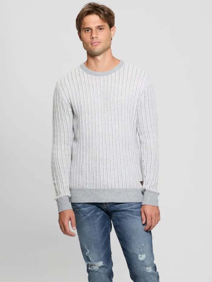 GUESS Hoodies and Sweaters Emmanuel Ribbed Sweater Beige 8211 Men