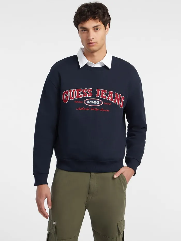 GUESS Hoodies and Sweaters Original Design Sweatshirt Blue 8211 Men