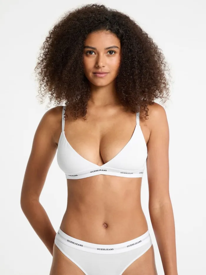 GUESS Intimates Eco Jeans Triangle Bralette White 8211 Women