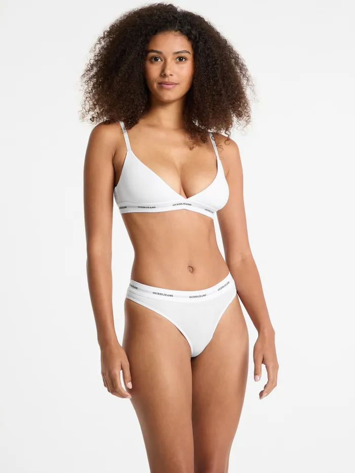 GUESS Intimates Eco Jeans Triangle Bralette White 8211 Women